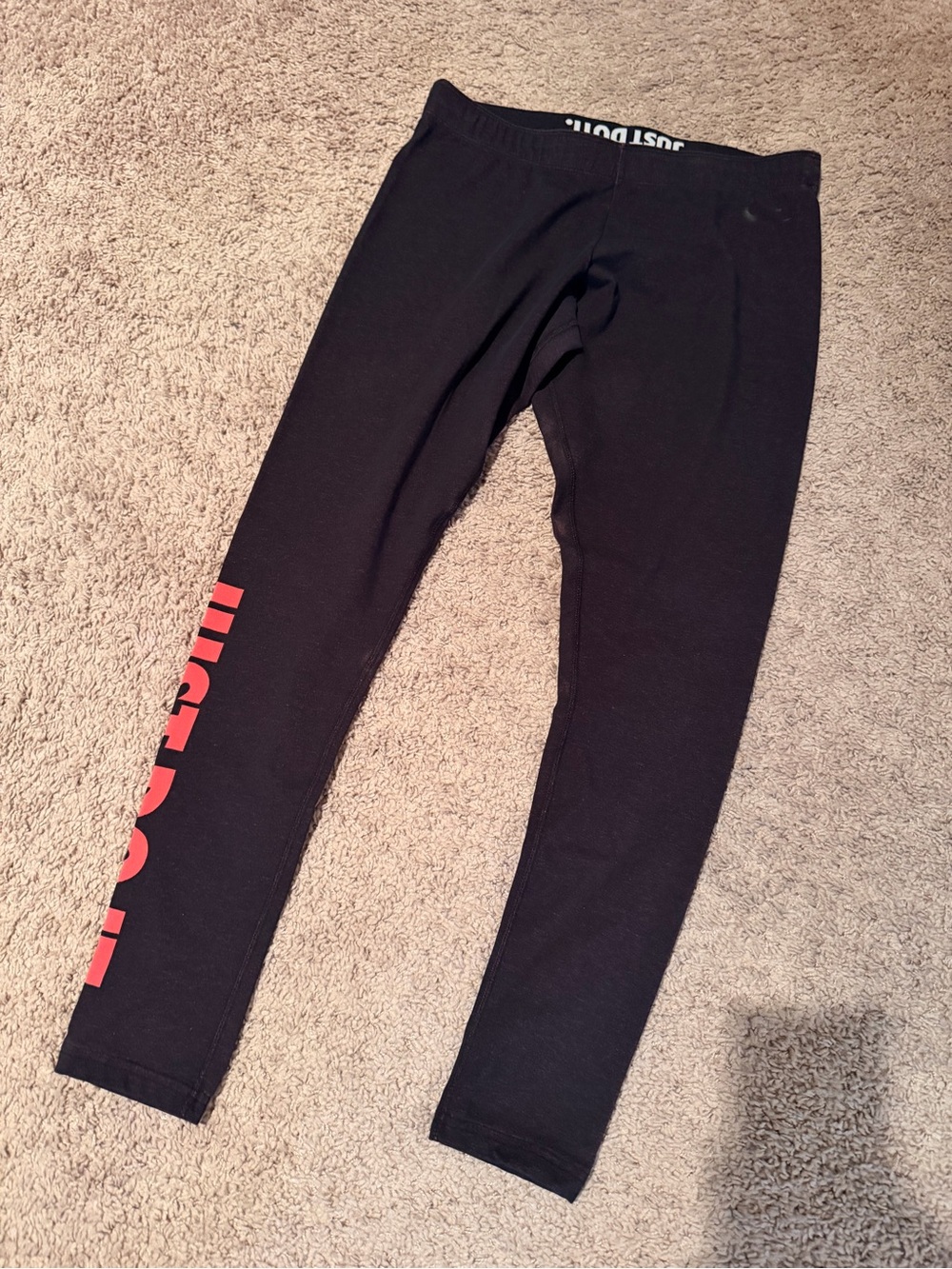 Nike Black Leggings with Red Side Logo